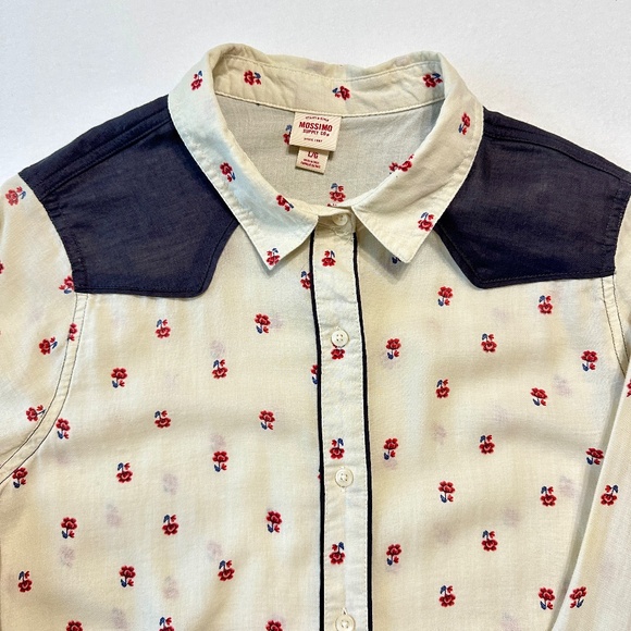 Mossimo Women’s Western Style Button Down Shirt Floral Print  Size Large - Picture 2 of 6